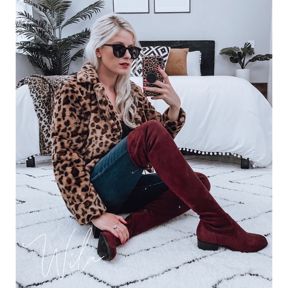 WILA Jackets & Blazers - LAST 1 🖤 leopard print teddy coat knotched